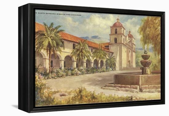 Santa Barbara Mission and Grounds-null-Framed Stretched Canvas