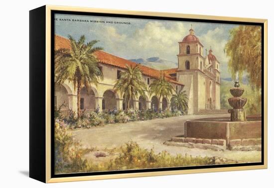 Santa Barbara Mission and Grounds-null-Framed Stretched Canvas