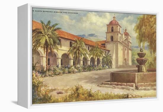 Santa Barbara Mission and Grounds-null-Framed Stretched Canvas