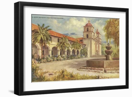 Santa Barbara Mission and Grounds-null-Framed Art Print