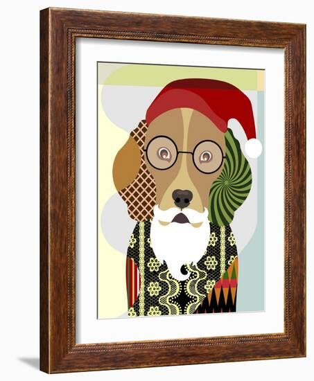 Santa Beagle-Lanre Adefioye-Framed Giclee Print