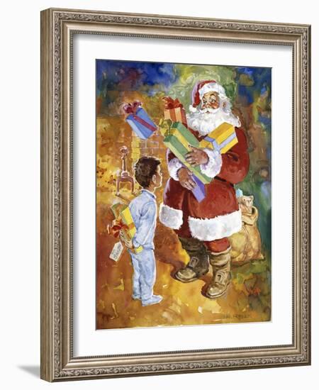 Santa Bearing Gifts-Hal Frenck-Framed Giclee Print