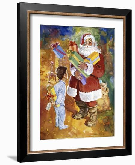 Santa Bearing Gifts-Hal Frenck-Framed Giclee Print