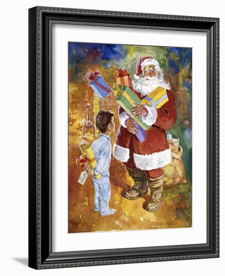 Santa Bearing Gifts-Hal Frenck-Framed Giclee Print