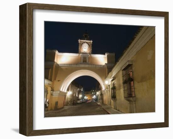 Santa Catalina Arch by Night, Antigua, UNESCO World Heritage Site, Guatemala, Central America-Sergio Pitamitz-Framed Photographic Print