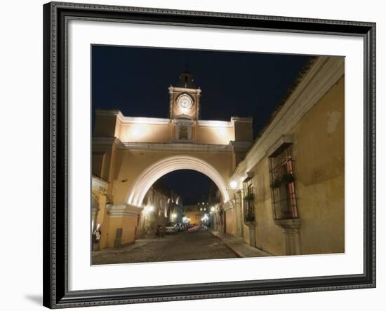 Santa Catalina Arch by Night, Antigua, UNESCO World Heritage Site, Guatemala, Central America-Sergio Pitamitz-Framed Photographic Print