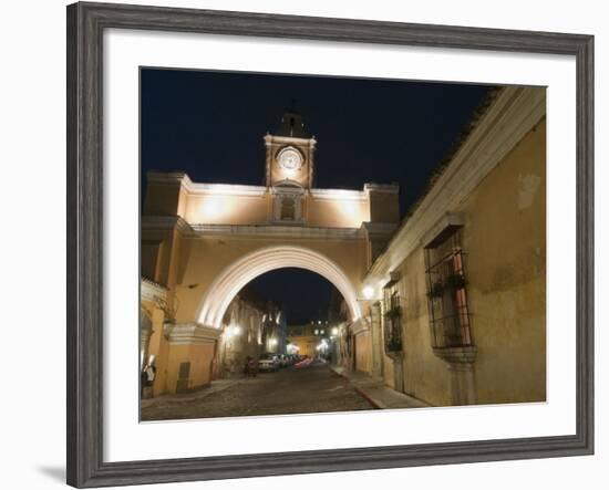 Santa Catalina Arch by Night, Antigua, UNESCO World Heritage Site, Guatemala, Central America-Sergio Pitamitz-Framed Photographic Print