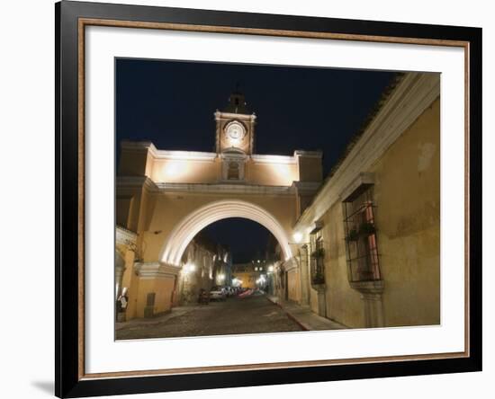 Santa Catalina Arch by Night, Antigua, UNESCO World Heritage Site, Guatemala, Central America-Sergio Pitamitz-Framed Photographic Print