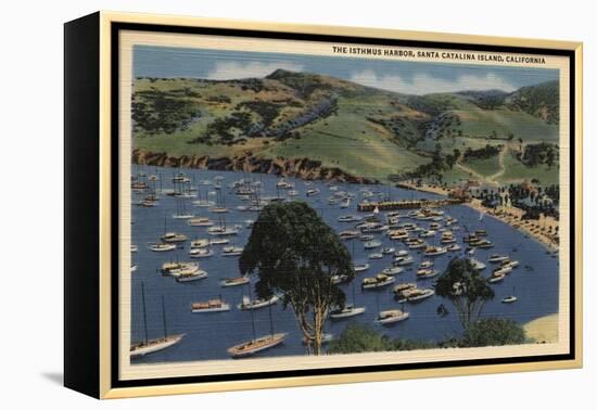 Santa Catalina, California - View of the Isthmus Harbor-Lantern Press-Framed Stretched Canvas