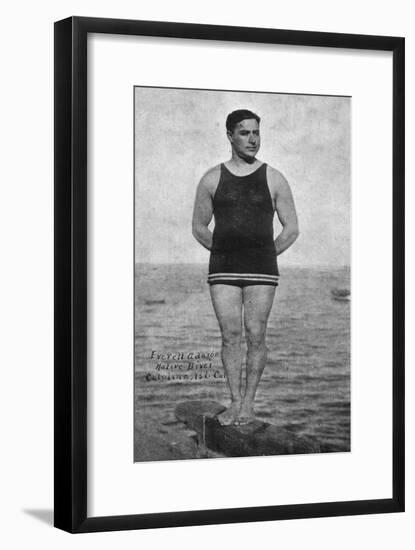 Santa Catalina Island, California - Everett Adargo, Native Diver Photo-Lantern Press-Framed Art Print