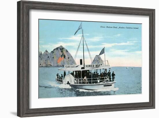 Santa Catalina Island, California - Glass Bottom Boat on Avalon Bay-Lantern Press-Framed Art Print