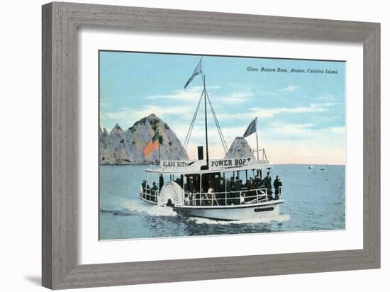 Santa Catalina Island, California - Glass Bottom Boat on Avalon Bay-Lantern Press-Framed Art Print