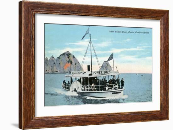 Santa Catalina Island, California - Glass Bottom Boat on Avalon Bay-Lantern Press-Framed Art Print