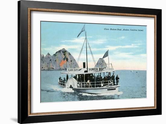 Santa Catalina Island, California - Glass Bottom Boat on Avalon Bay-Lantern Press-Framed Art Print