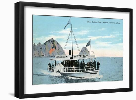 Santa Catalina Island, California - Glass Bottom Boat on Avalon Bay-Lantern Press-Framed Art Print