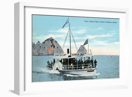 Santa Catalina Island, California - Glass Bottom Boat on Avalon Bay-Lantern Press-Framed Art Print