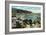 Santa Catalina Island, California - Panoramic View of Avalon and Bay-Lantern Press-Framed Art Print