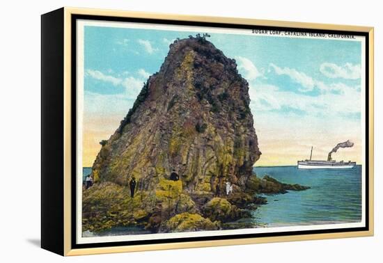 Santa Catalina Island, California - Sugar Loaf View of a Ship-Lantern Press-Framed Stretched Canvas