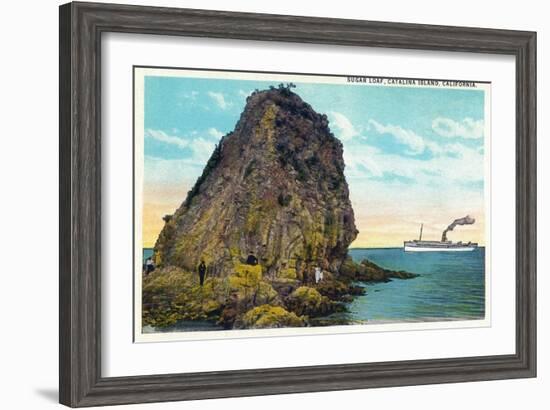 Santa Catalina Island, California - Sugar Loaf View of a Ship-Lantern Press-Framed Art Print