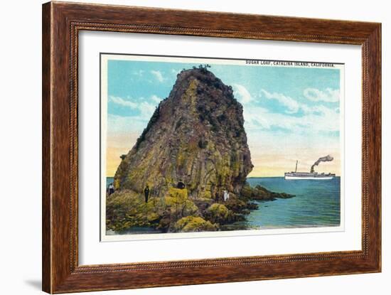 Santa Catalina Island, California - Sugar Loaf View of a Ship-Lantern Press-Framed Art Print