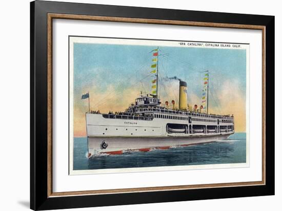 Santa Catalina Island, California - View of Steamer Catalina-Lantern Press-Framed Art Print