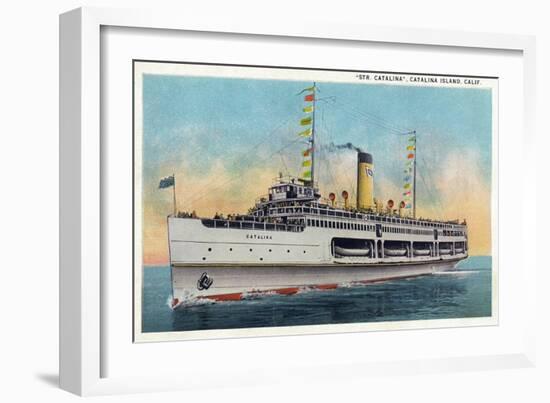 Santa Catalina Island, California - View of Steamer Catalina-Lantern Press-Framed Art Print