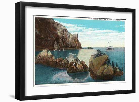 Santa Catalina Island, California - View of the Seal Rocks-Lantern Press-Framed Art Print