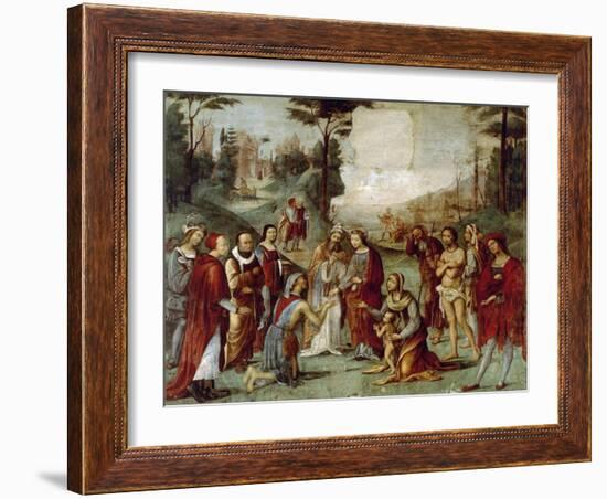 Santa Cecilia Giving Her Possessions to the Poor, Ca 1506-Lorenzo Costa-Framed Giclee Print
