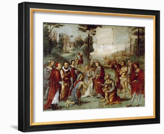 Santa Cecilia Giving Her Possessions to the Poor, Ca 1506-Lorenzo Costa-Framed Giclee Print