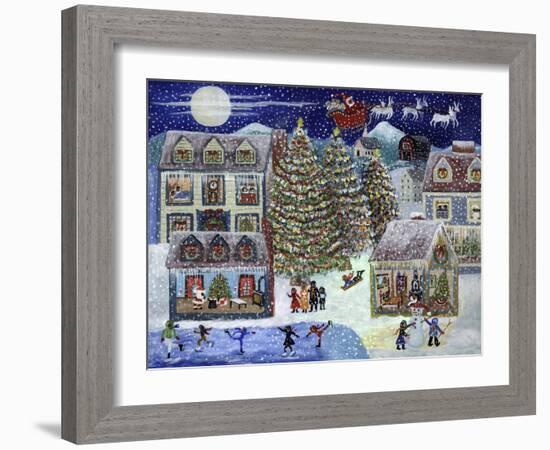 Santa Christmas Village-Cheryl Bartley-Framed Giclee Print