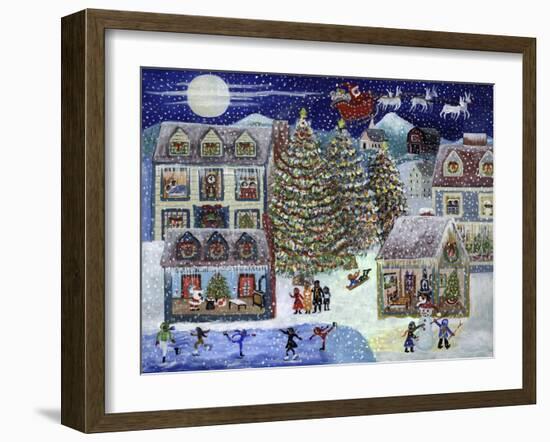 Santa Christmas Village-Cheryl Bartley-Framed Giclee Print