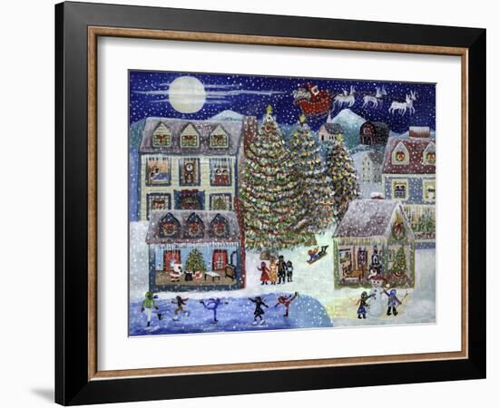 Santa Christmas Village-Cheryl Bartley-Framed Giclee Print