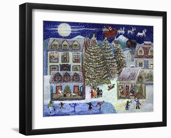 Santa Christmas Village-Cheryl Bartley-Framed Giclee Print