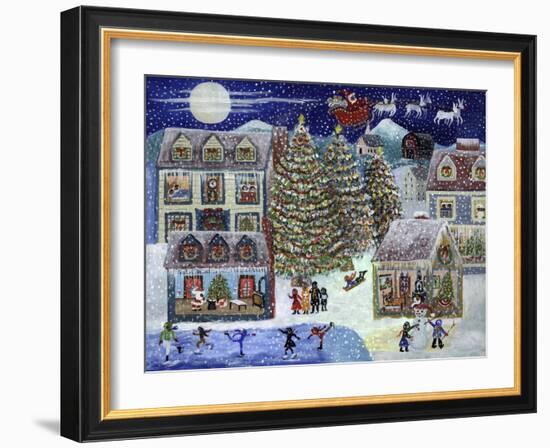 Santa Christmas Village-Cheryl Bartley-Framed Giclee Print