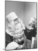 Santa Claus and 5 Year Old Demonstrating Right Way to Hold Child-Martha Holmes-Mounted Photographic Print