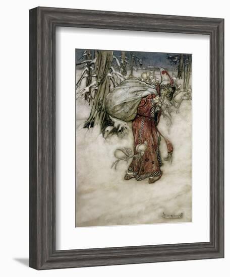 Santa Claus, Illustration from 'Arthur Rackham's Book of Pictures', 1907, Published 1913-Arthur Rackham-Framed Giclee Print