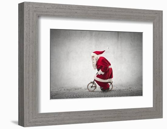 Santa Claus Rides a Bicycle-olly2-Framed Photographic Print