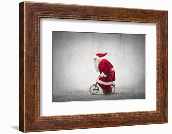 Santa Claus Rides a Bicycle-olly2-Framed Photographic Print