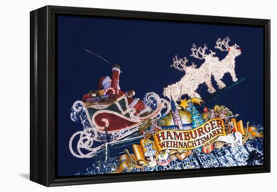 Santa Claus Sign at Hamburg Christmas Market-Jon Hicks-Framed Premier Image Canvas