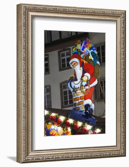 Santa Claus Sign in Christmas Market-Jon Hicks-Framed Photographic Print