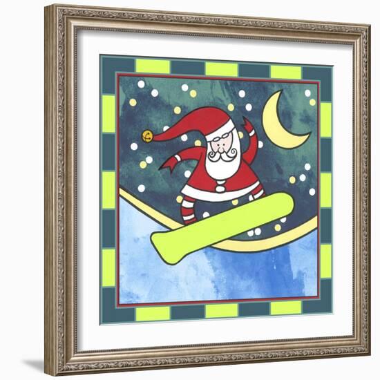 Santa Claus Snowboarding 4-Denny Driver-Framed Giclee Print