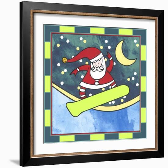 Santa Claus Snowboarding 4-Denny Driver-Framed Giclee Print