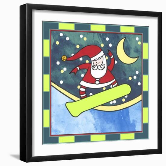 Santa Claus Snowboarding 4-Denny Driver-Framed Giclee Print