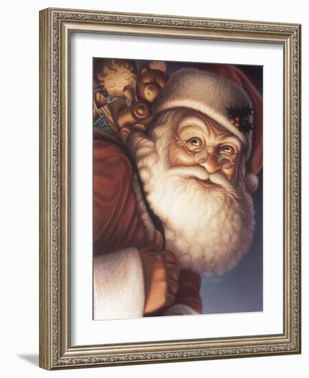 Santa Close-Up with a Sack of Toys on His Back-Dan Craig-Framed Giclee Print