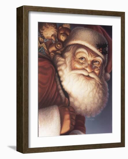 Santa Close-Up with a Sack of Toys on His Back-Dan Craig-Framed Giclee Print