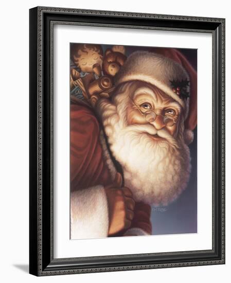 Santa Close-Up with a Sack of Toys on His Back-Dan Craig-Framed Giclee Print