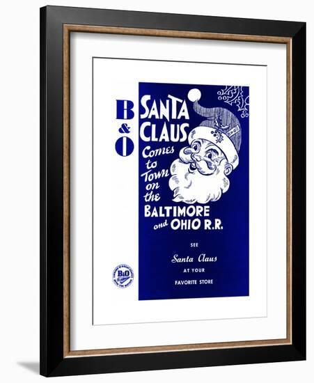 Santa Comes on the B&O Railroad-null-Framed Giclee Print