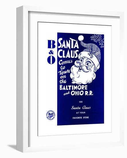 Santa Comes on the B&O Railroad-null-Framed Giclee Print