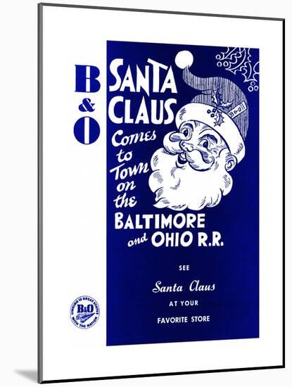 Santa Comes on the B&O Railroad-null-Mounted Giclee Print