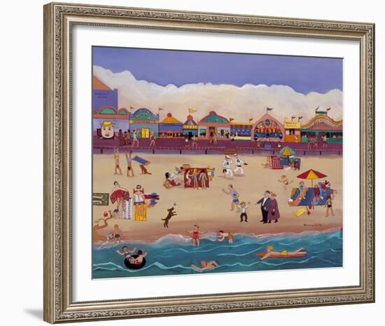 Santa Cruz Boardwalk-Barbara Olsen-Framed Giclee Print